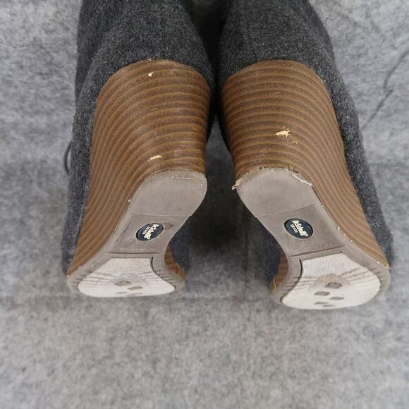 Dr Scholls Shoes Womens 9 Bootie Wedge Chukka Lace Up Casual Fashion Grey Tassel - Picture 11 of 14